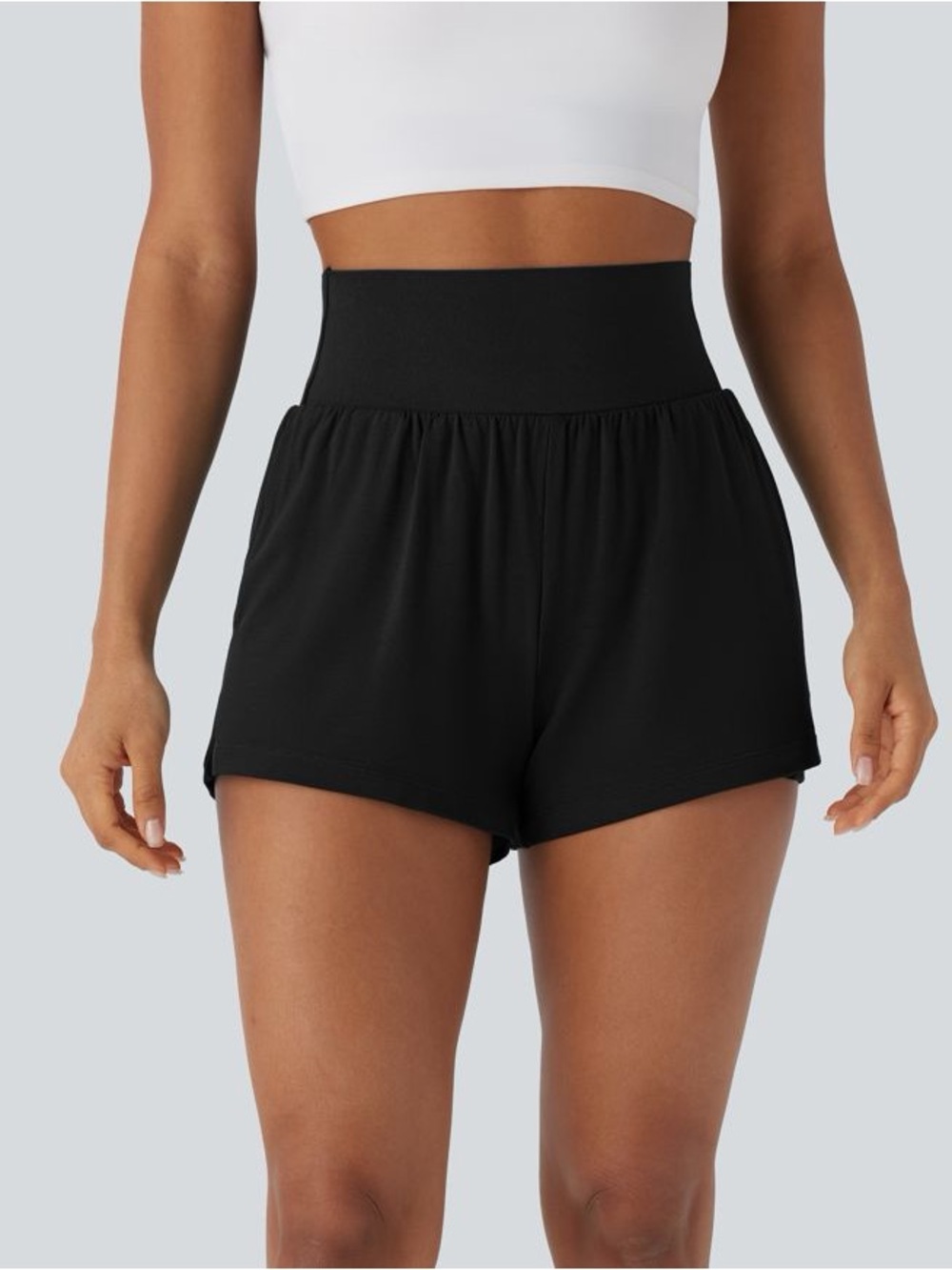 HALARA Black High-Waist Athletic Shorts